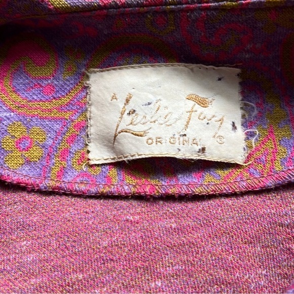 A Leslie Faye Original Purple Pink Green Bracelet Sleeve Blazer Jacket Medium? - Picture 9 of 9